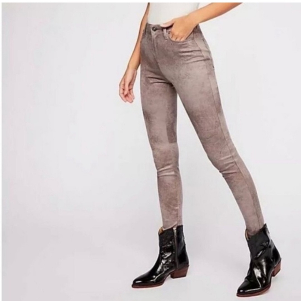 NWOT Free People Distressed Vegan Suede Pants Size 27